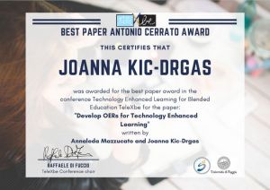 Prestiżowa nagroda ANTONIO CERRATO dla dr Joanny Kic-Drgas