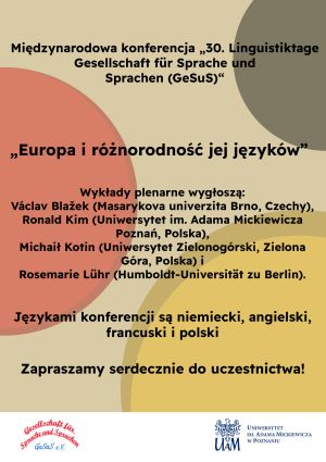 Międzynarodowa konferencja „30. Linguistiktage Gesellschaft für Sprache und Sprachen (GeSuS)“ (24-26 czerwca 2024)