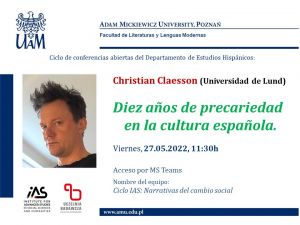Wykład gościnny dr. Christiana Claessona (Universidad de Lund)