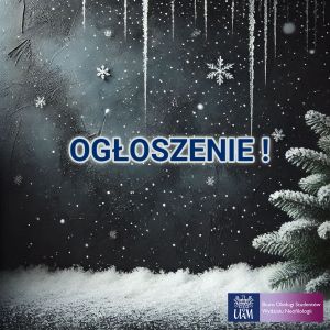 Ogłoszenie Biura Obsługi Studentów Collegium Novum